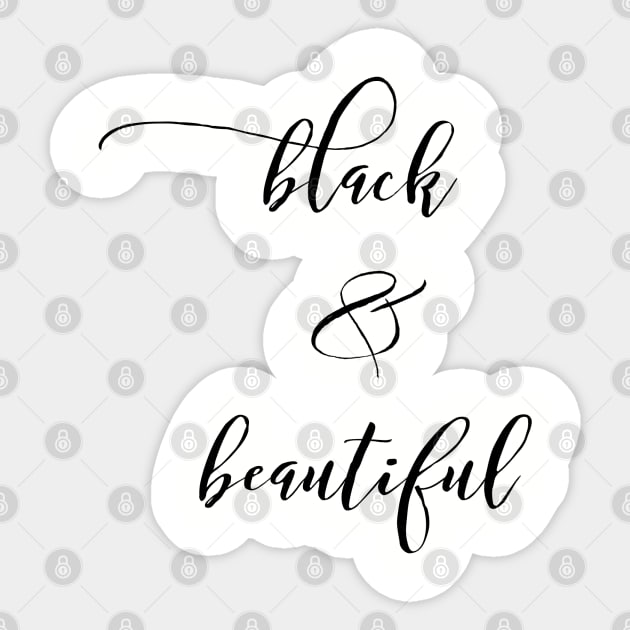 Black & Beautiful | African American | Black Lives Sticker by UrbanLifeApparel